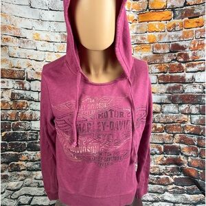 Women’s‎ Harley Davidson Fushia Shirt Hoodie Sz S